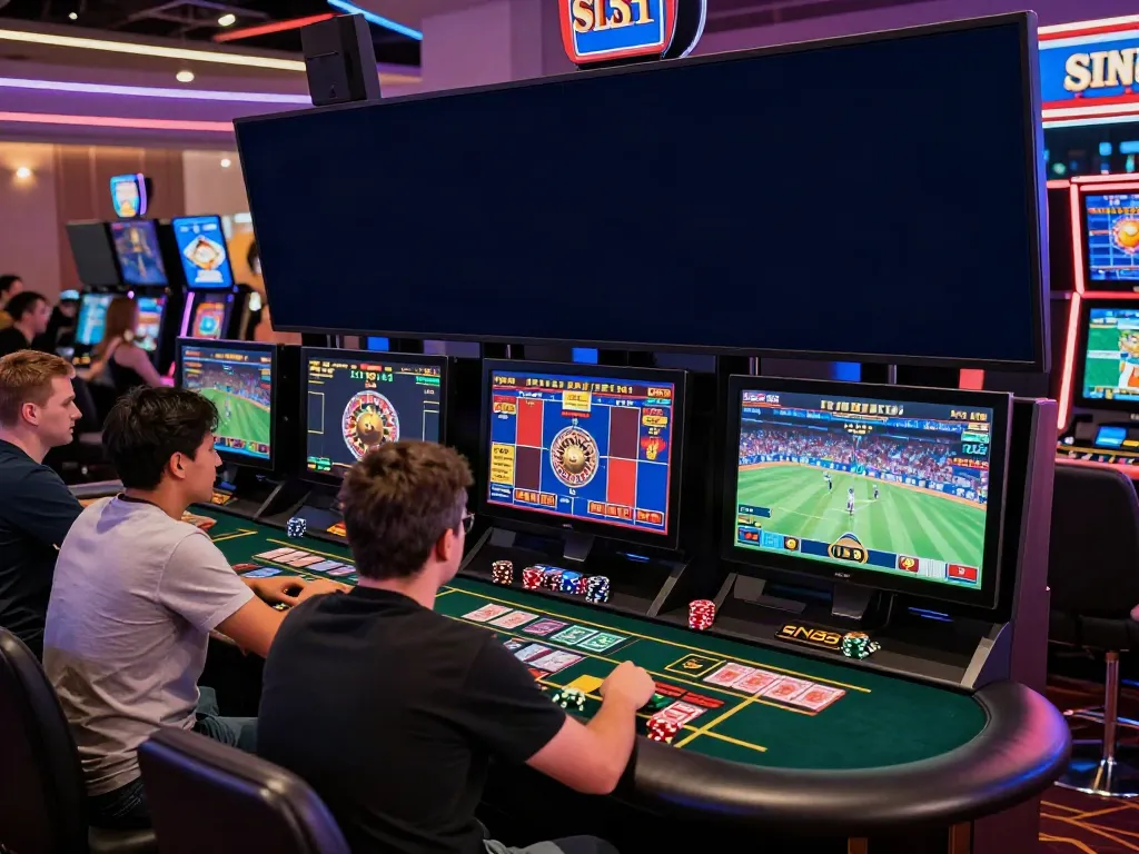 Engaging gaming scene at http://sin88-onl.com/ with players focused on live betting and casino activities.