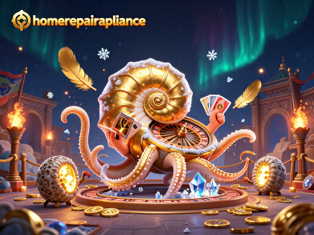 Experience thrilling plays with homerepairappliance’s vibrant casino-themed 3D illustration.