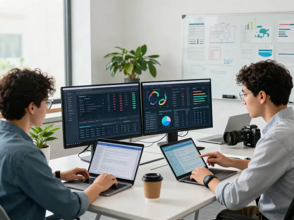 Team of SEO specialists optimizing instant indexing strategies in a modern office.