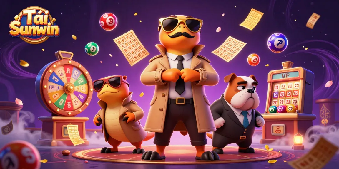 Play Tải Sunwin at the vibrant casino, where colorful lottery elements and animated characters create excitement.