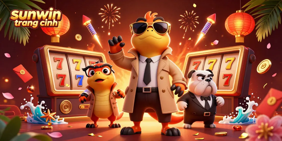 Experience the excitement of Sunwin trang chính with raptors in a trench coat entering a VIP casino.